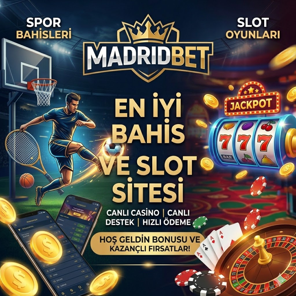 Madridbet slot ve canlı bahis tanıtım banner görseli